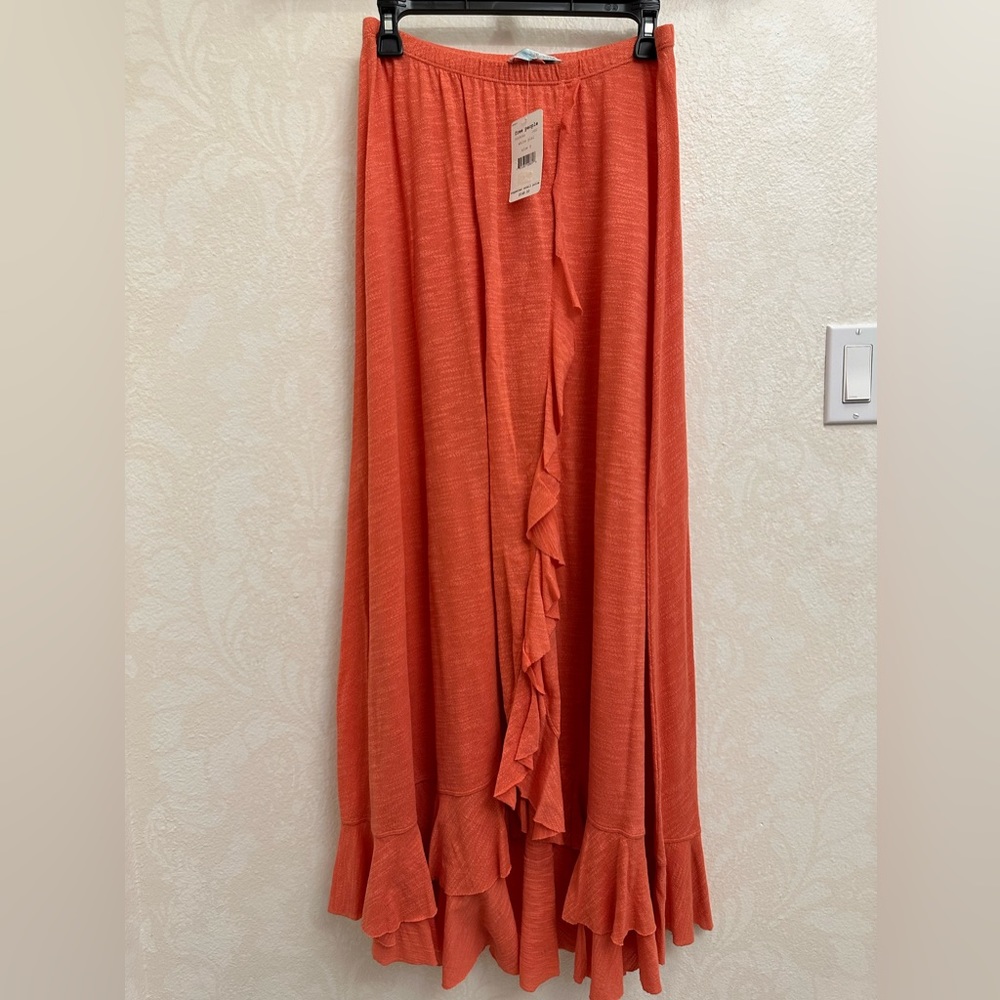 Free People Beach maxi skirt size M orange NWT